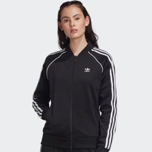 ADIDAS BLACK WOMAN ORIGINAL 3 STRIPE TRACK JACKET